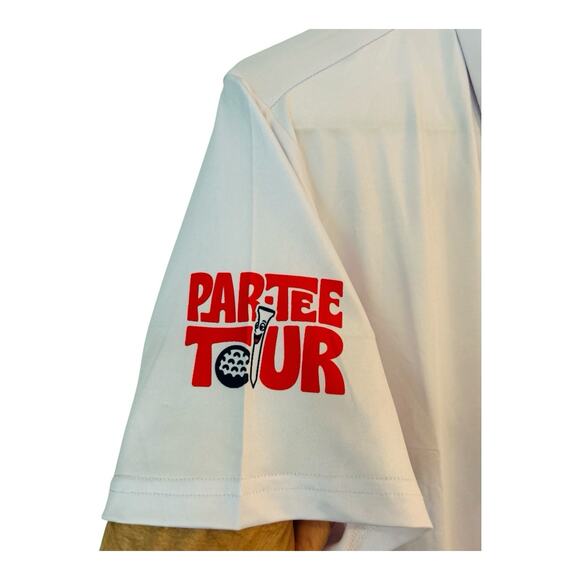 New With Tags Pins and Aces “Partee” Mens M White Golf Polo. Performance wicking - Picture 12 of 12